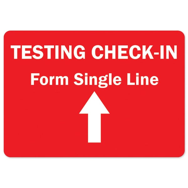 Signmission Public Safety, 5" H, 5" x 3.5", Testing Check-in Form Single Line, Testing Check-in Form Single Line OS-NS-D-35-25465 - main